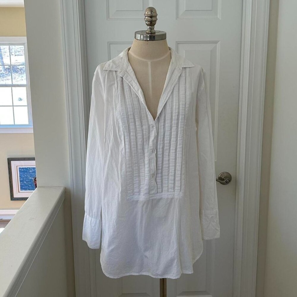 J CREW button up blouse with pleated detailing